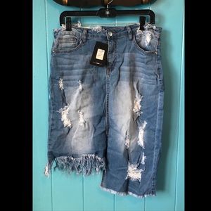 NWT Fashion Nova Midi Denim Skirt
